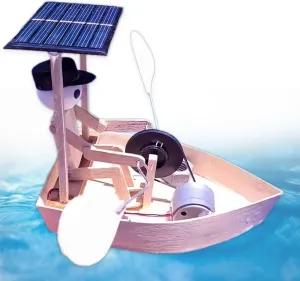 Solar-Powered Rowing Robot, Creative Robot Powered Boat with Solar, Beach Entertainment Toys, Solar Powered Toy Kit Ideal for Beach Parks, Courtyards, Gardens.
