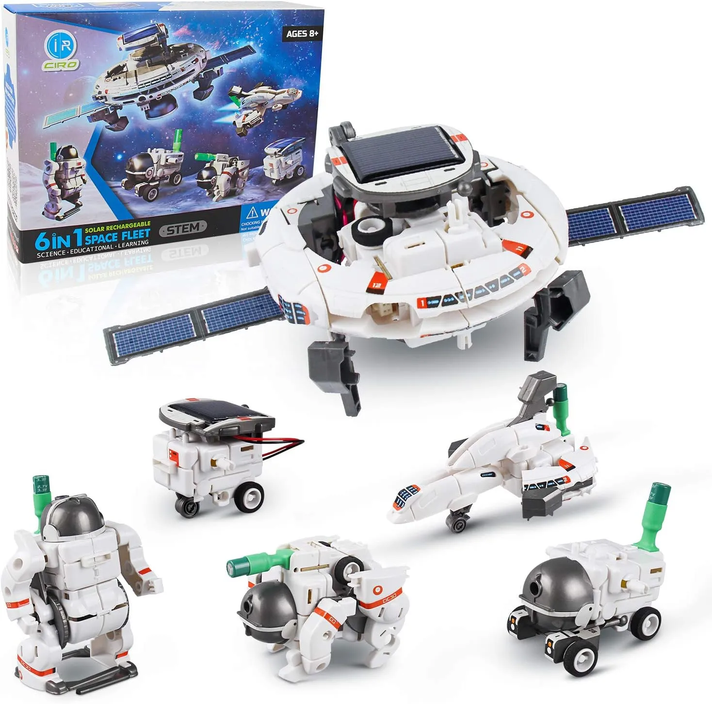 Solar Robot Kit for Kids Age 8-12, STEM Building Toys,6-in-1 Build Your Own Robot with Solar Panel & Battery Power, Science Educational Christmas Birthday Idea Gifts for Boy Age 8 9 10 11 12