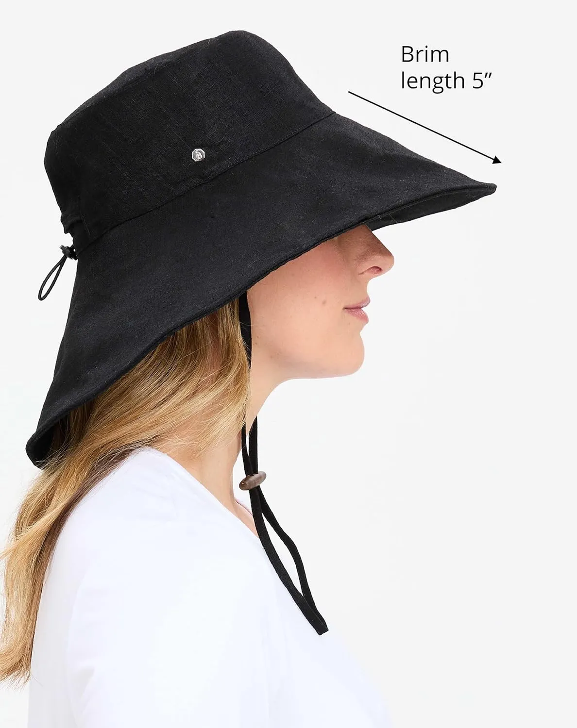 Solbari Women’s Ultra-Wide Cotton Linen Sun Hat UPF 50 , Packable, Adjustable with Ponytail Hole for Travel, Beach & Outdoors