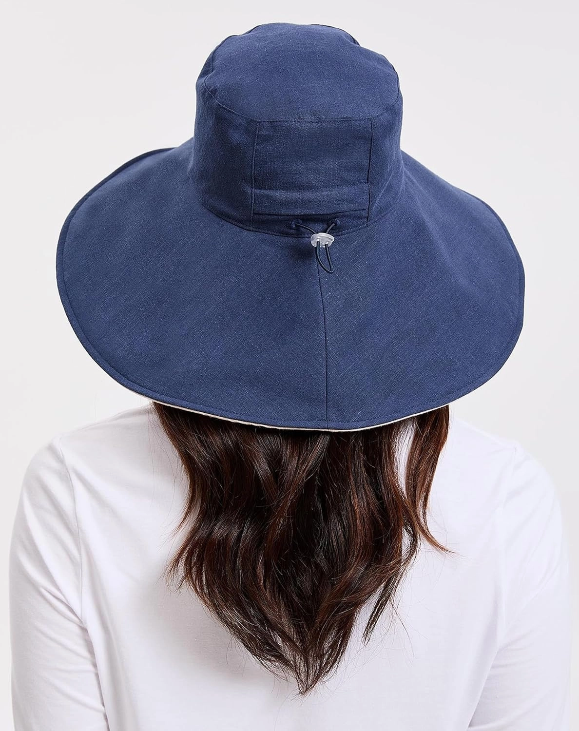 Solbari Women’s Ultra-Wide Cotton Linen Sun Hat UPF 50 , Packable, Adjustable with Ponytail Hole for Travel, Beach & Outdoors