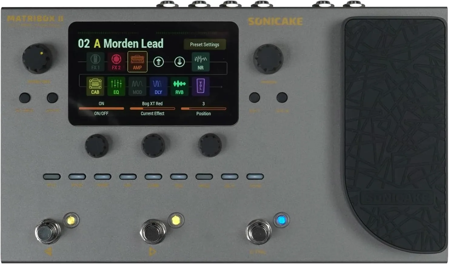 SONICAKE Matribox II - Multi Effects Processor with Expression Pedal, 200  Built-in Guitar/Bass/Acoustic Effects, Amp Modeling, IR Cabinets Simulation, FX Loop, MIDI Stereo OTG USB Audio Interface