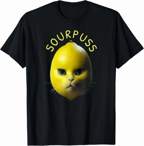 Sourpuss Funny Lemon Cat Lover Humor T-Shirt