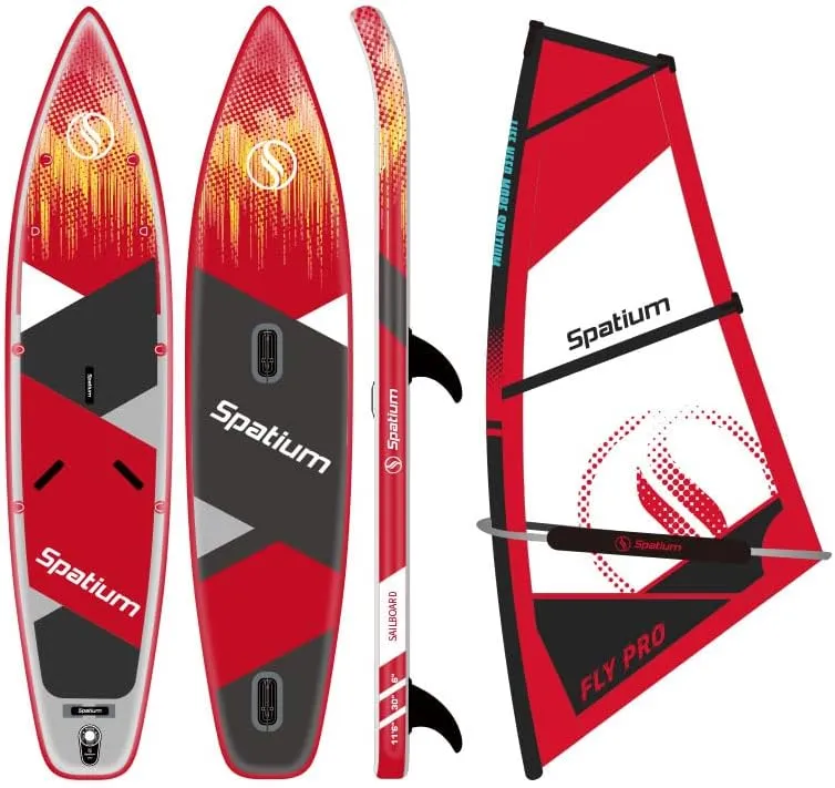 Spatium Paddleboard Sail Inflatable Windsurfing Board and Sail 5m²/6m² Inflatable Windsurf Sail with Sail Board for Newbie Friendly Windsurfer