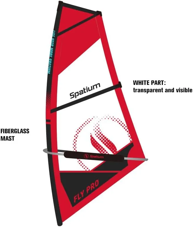Spatium Paddleboard Sail Inflatable Windsurfing Board and Sail 5m²/6m² Inflatable Windsurf Sail with Sail Board for Newbie Friendly Windsurfer