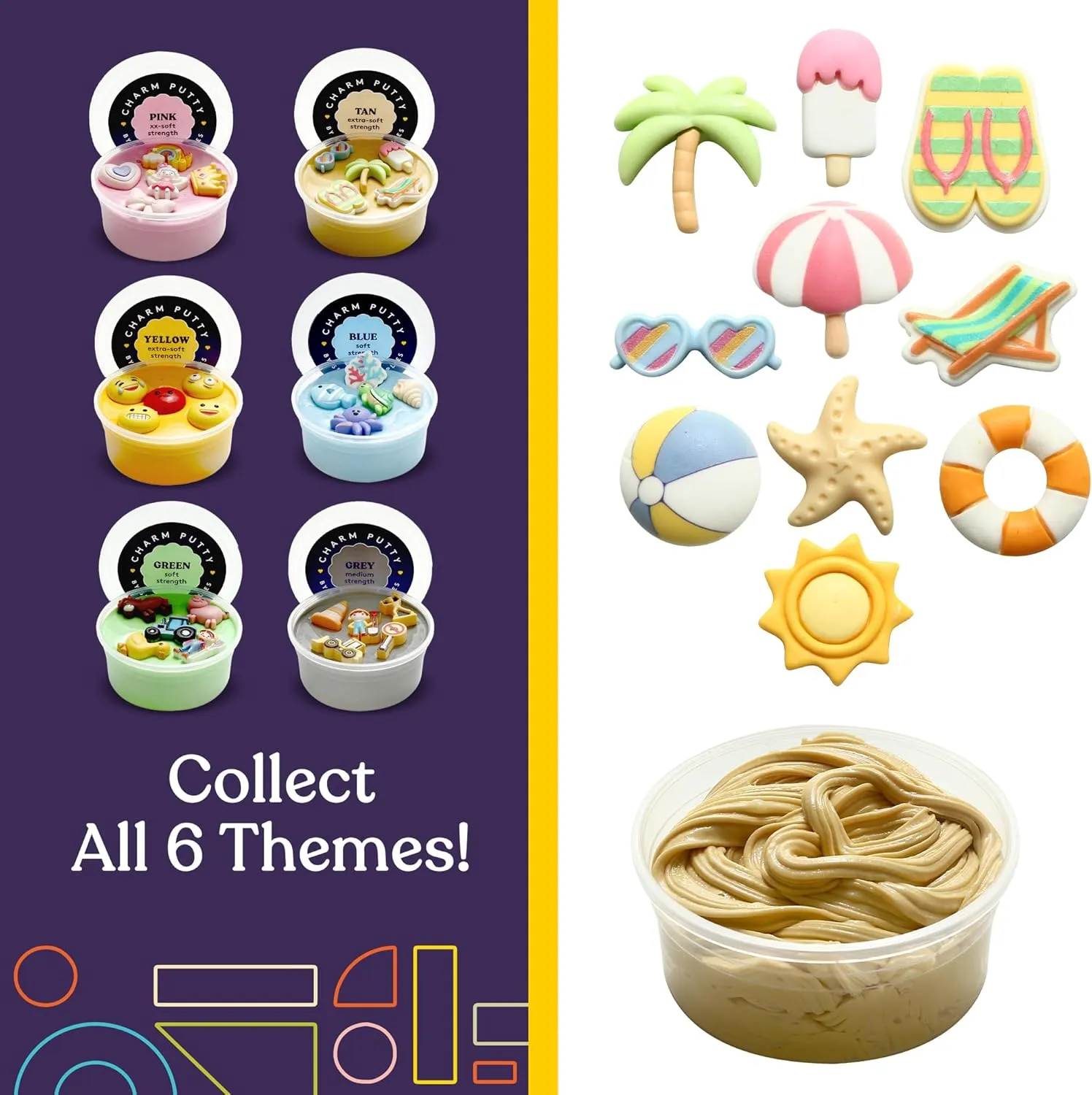 Special Supplies Sensory Therapy Putty for Kids and Adults with Cute Charms, Resistive Hand Exercise Stress Relief Therapy Putty (Beach)