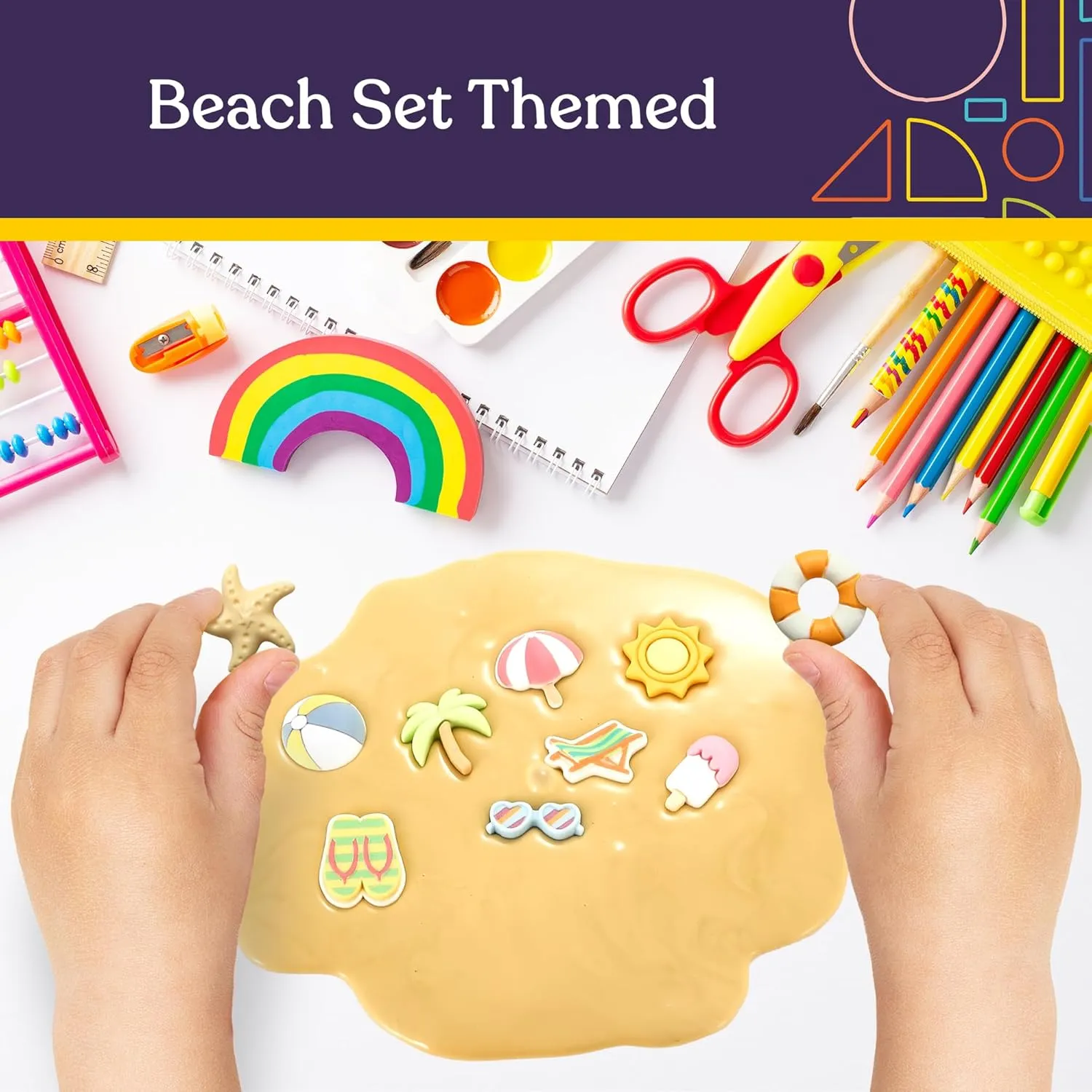 Special Supplies Sensory Therapy Putty for Kids and Adults with Cute Charms, Resistive Hand Exercise Stress Relief Therapy Putty (Beach)