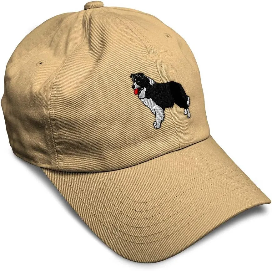 Speedy Pros Soft Baseball Cap Border Collie A Embroidery Dogs Tail Cotton Tongue Out Dad Hats for Men & Women