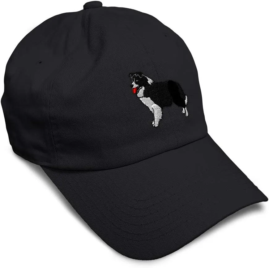 Speedy Pros Soft Baseball Cap Border Collie A Embroidery Dogs Tail Cotton Tongue Out Dad Hats for Men & Women