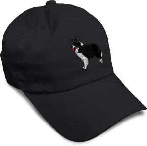 Speedy Pros Soft Baseball Cap Border Collie A Embroidery Dogs Tail Cotton Tongue Out Dad Hats for Men & Women