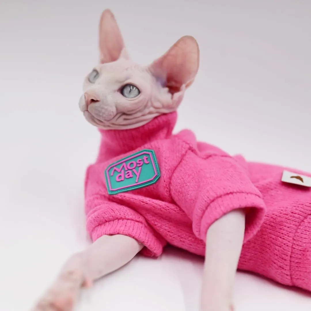 Sphynx Cat Clothes Autumn and Winter Thickened Warm Quilted Vest Shirt Hairless Cat Clothes Devon Cat Bottoming Shirt Pet Cat Clothes… (Small, Yellow)