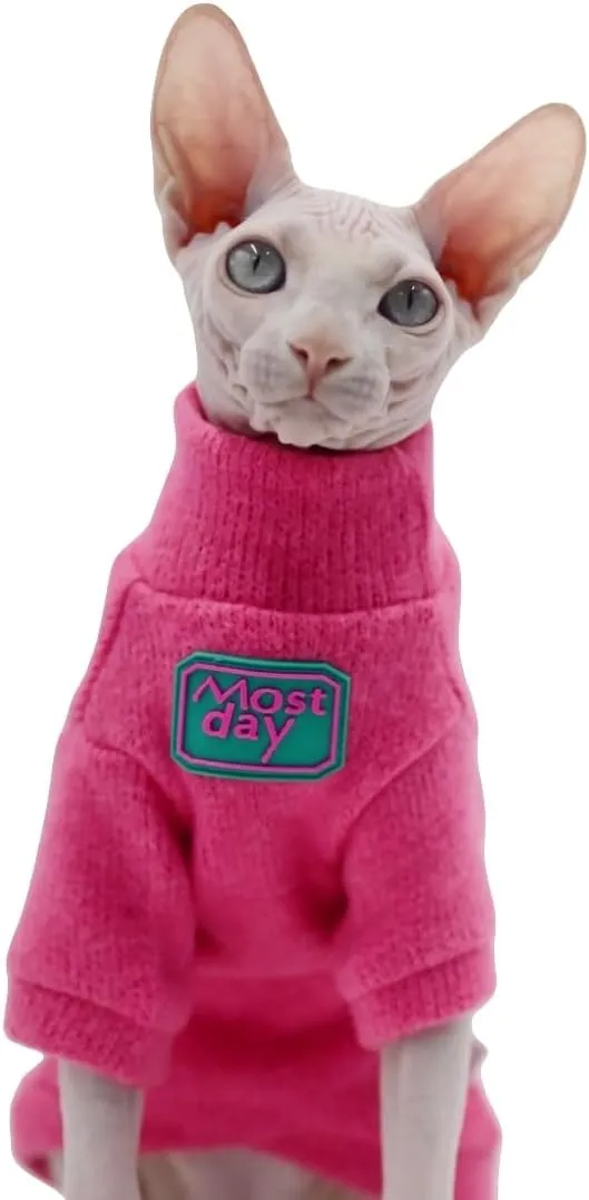 Sphynx Cat Clothes Autumn and Winter Thickened Warm Quilted Vest Shirt Hairless Cat Clothes Devon Cat Bottoming Shirt Pet Cat Clothes… (Small, Yellow)
