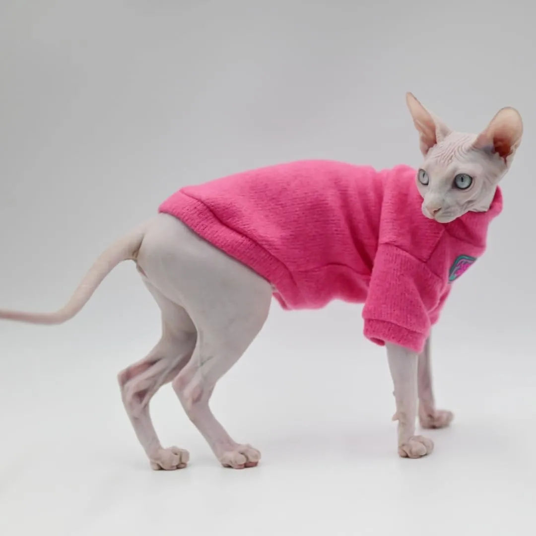 Sphynx Cat Clothes Autumn and Winter Thickened Warm Quilted Vest Shirt Hairless Cat Clothes Devon Cat Bottoming Shirt Pet Cat Clothes… (Small, Yellow)