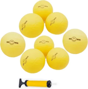 Spike Roundnet Game Replacement Balls Bulk, Mini Water Polo Balls, with Pump, for The Backyard, Beach, Park, Swimming Pool