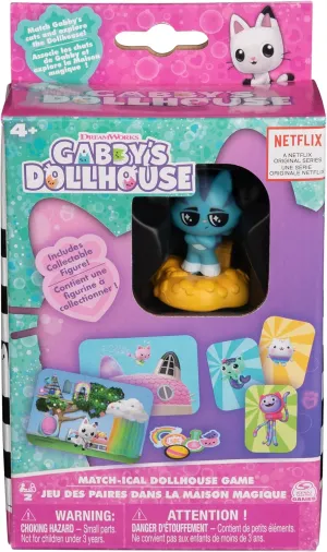 Spin Master Games Gabby's Dollhouse Match-ical Matching Game with Cards and CatRat Figure, in the popular Gabby's Dollhouse Preschool Series Design on Netflix, for 2 Players from 4
