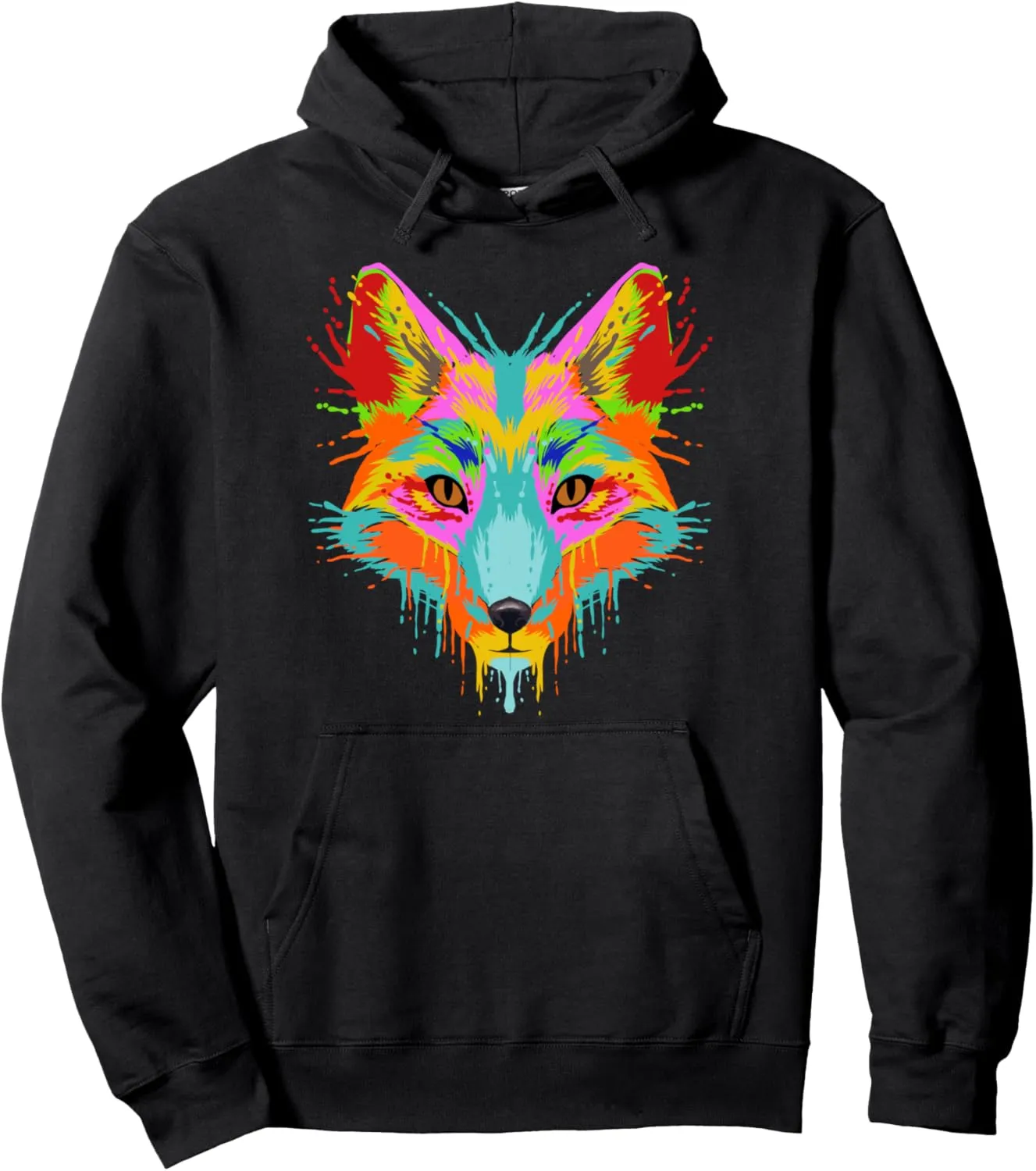 Splash Art Fox - Colorful Foxes - Color Wild Animal Splashes Pullover Hoodie