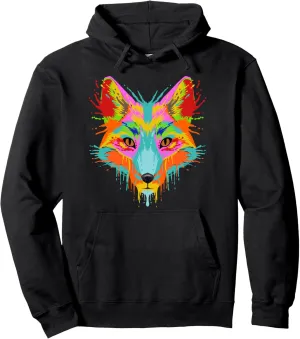 Splash Art Fox - Colorful Foxes - Color Wild Animal Splashes Pullover Hoodie