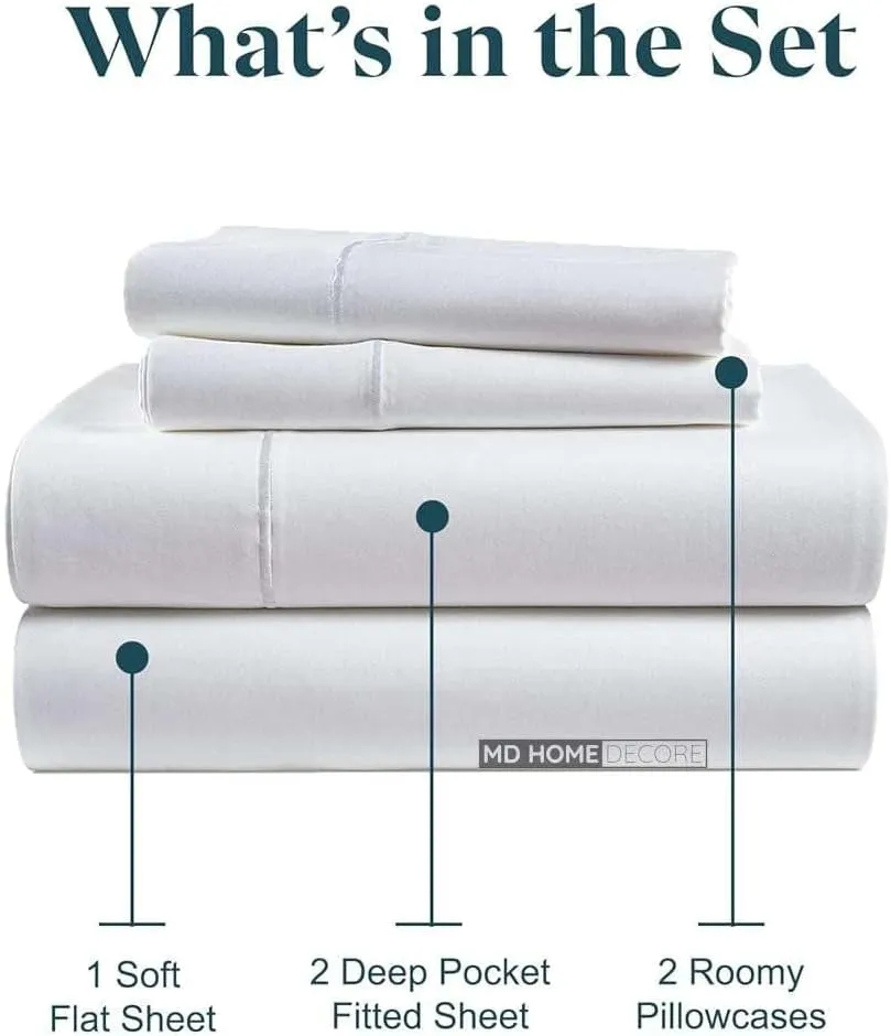 Split King Sheets Sets for Adjustable Bed - Sleep Number Sheets Split King Sheets - 5 PCs Adjustable Bed Sheets Split King - Giza Cotton Sheets - 2 Twin XL Fitted Sheet Split King (White)