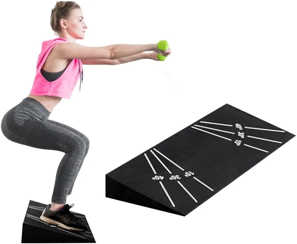Squat Wedge Block - Adjustable Angle Ramp Blocks for Heel Elevated Squatting Workout Squat Weight Lifting Wedges for Home Gym or Personal Trainers -