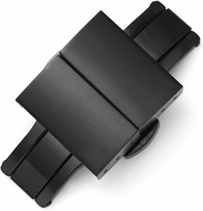 Stainless Steel Strap Buckle Fit for Huawei Fit for Garmin Fit for Fossi 16 18 20 22mm Double Press Butterfly Buckle Solid Color Metal Watch Clasp(Black 16mm)