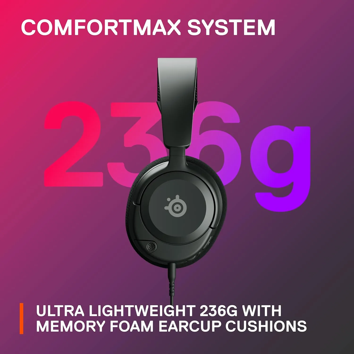 SteelSeries Arctis Nova 1 Multi-System Gaming Headset — Hi-Fi Drivers — 360° Spatial Audio — Comfort Design — Durable — Ultra Lightweight — Noise-Cancelling Mic — PC, PS5/PS4, Switch, Xbox - Black