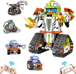 STEM Robot Toy Building Kit, 5 in 1 Robotics Coding Set with Remote & APP Controlled, Projects Blocks Kit for Boys Girls Kids 8-16, DIY Educational Gift for Birthday, Christmas (539 Pieces)