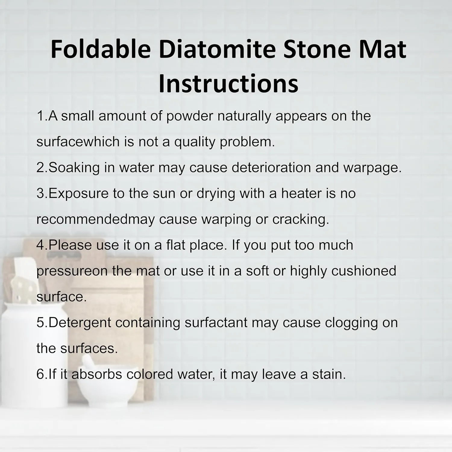 Stone Drying Mat for Kitchen Counter, Small Fast Drying Natural Diatomaceous Earth Dish Drying Mat, Collapsible, Easy Clean, Absorbent, Eco-Friendly Countertop Mats, Perfect Family Gift, 16"x12",White