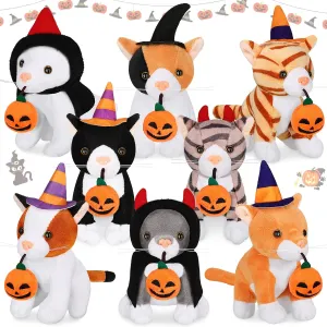 Sumind 8 Pcs Plush Pets 5 Inch Stuffed Animals Bulk Cute Assorted Plush Cats Horse Animals for Graduation Halloween Pet Party Favors Supplies Decor(Creep Cat)
