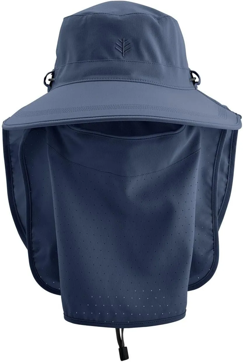 Sun Hat with Fold-Away Neck Drape & Clip-On Face Mask- UPF50  Sun Protection - Ideal for Fishing - Stevie - Unisex (One Size)