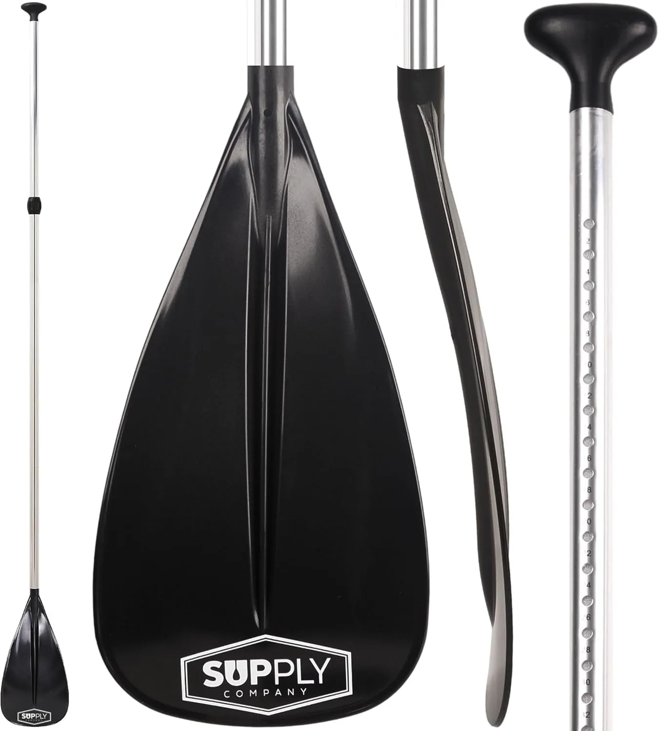 Sup Supply - 3 Piece Adjustable Stand-up Paddle Board Paddle - Aluminum Floating, Lightweight & Durable for Travel