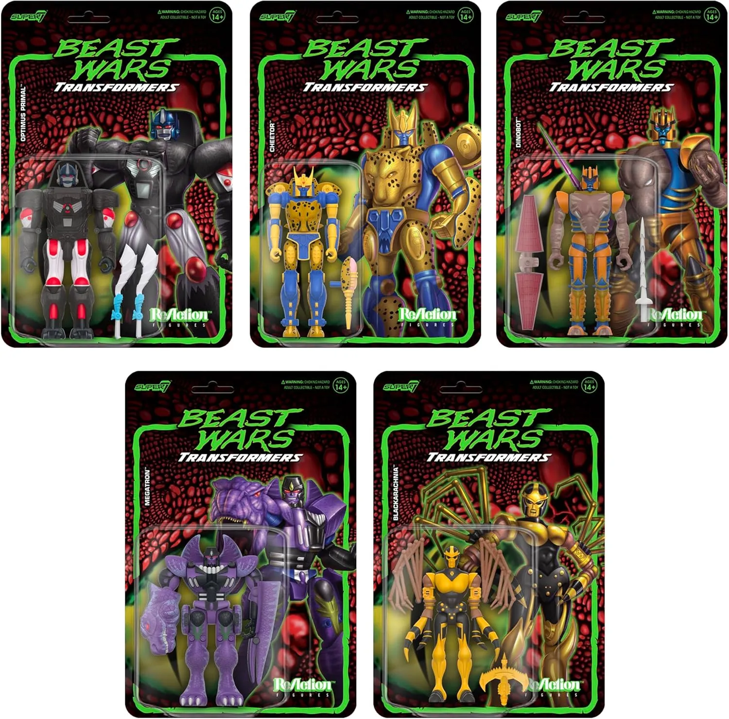 Super7 Transformers Beast Wars Cheetor - 4" Transformers Action Figure with Accessory Classic Cartoon Collectibles and Retro Toys