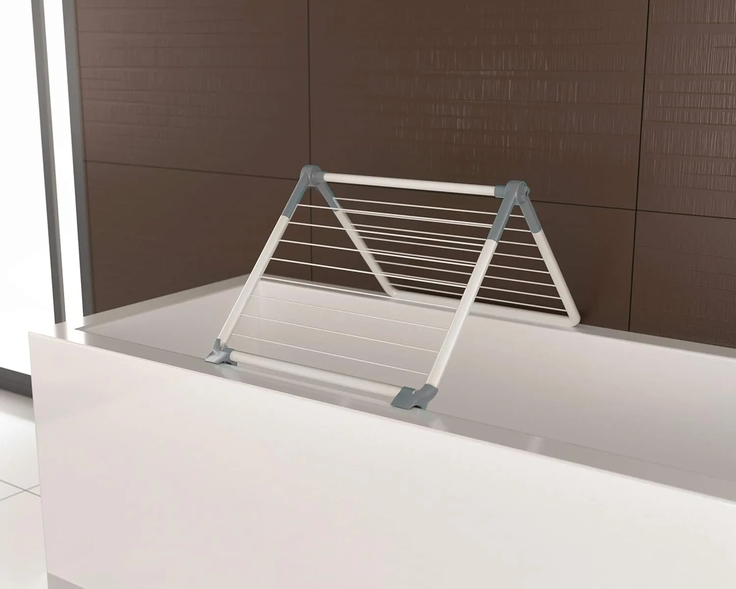 Superdry Wing 40805 Clothes Airer (Drying Length 8.8 m, Colour Grey, Bendable 0-180° for Bath/Shower/Balcony)