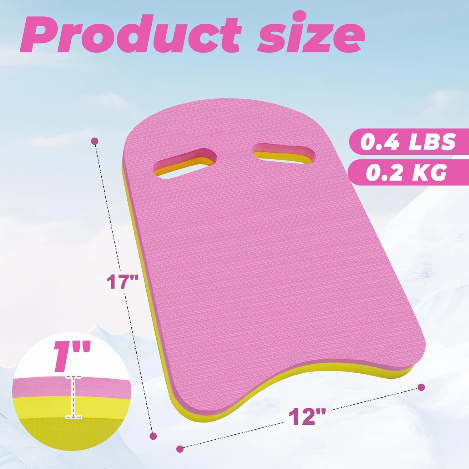 Swimming Kickboard 2PCS, U Design Swim Pool Float Floating Buoyant Board, Great Training Aid