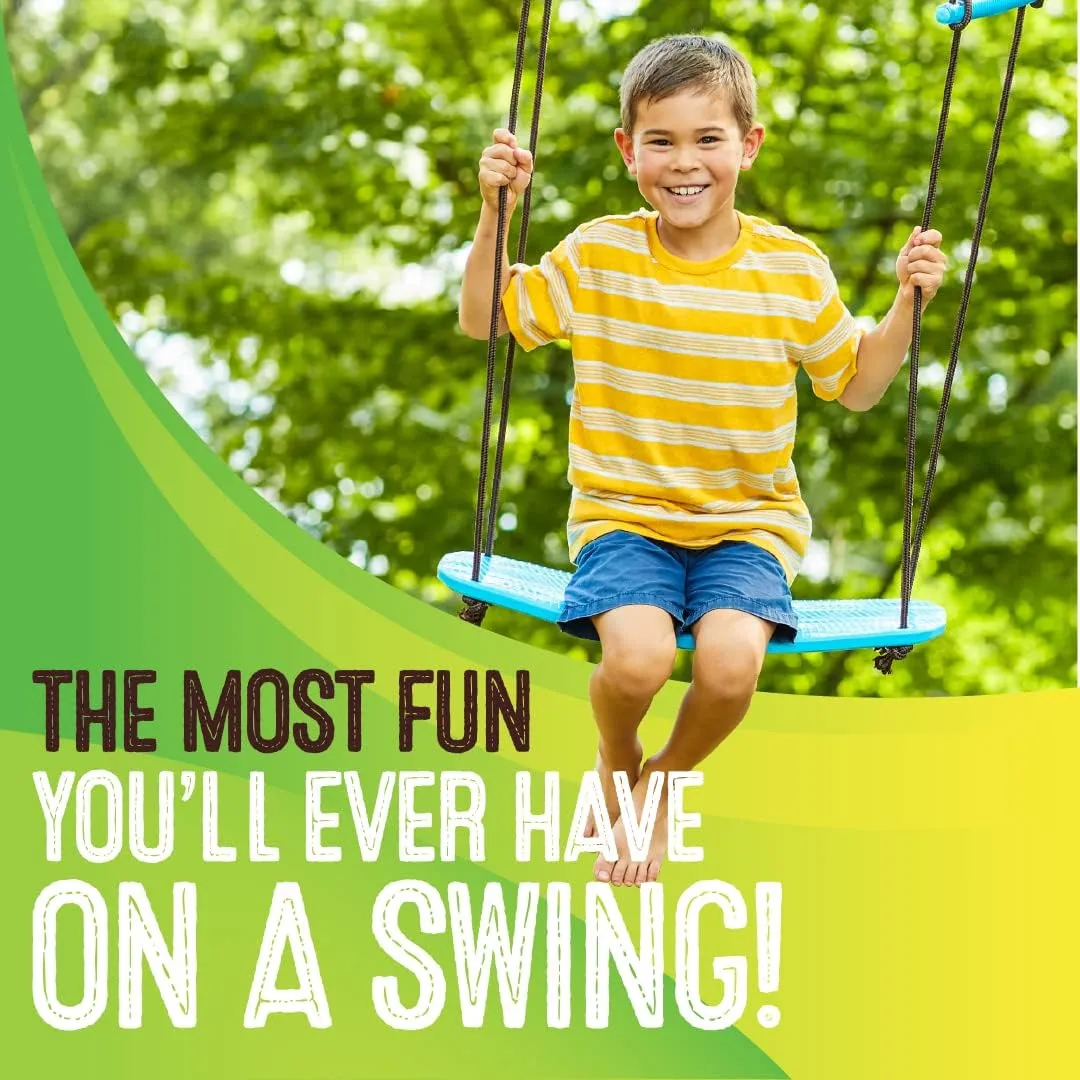 Swurfer Kick Stand Up Surfing Tree Swing Outdoor Swings for Kids Up to 200 Lbs - Hang from Up to 10 Feet High - Includes 24" SwingBoard, UV Resistant Rope, & Handles