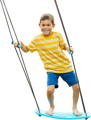 Swurfer Kick Stand Up Surfing Tree Swing Outdoor Swings for Kids Up to 200 Lbs - Hang from Up to 10 Feet High - Includes 24" SwingBoard, UV Resistant Rope, & Handles