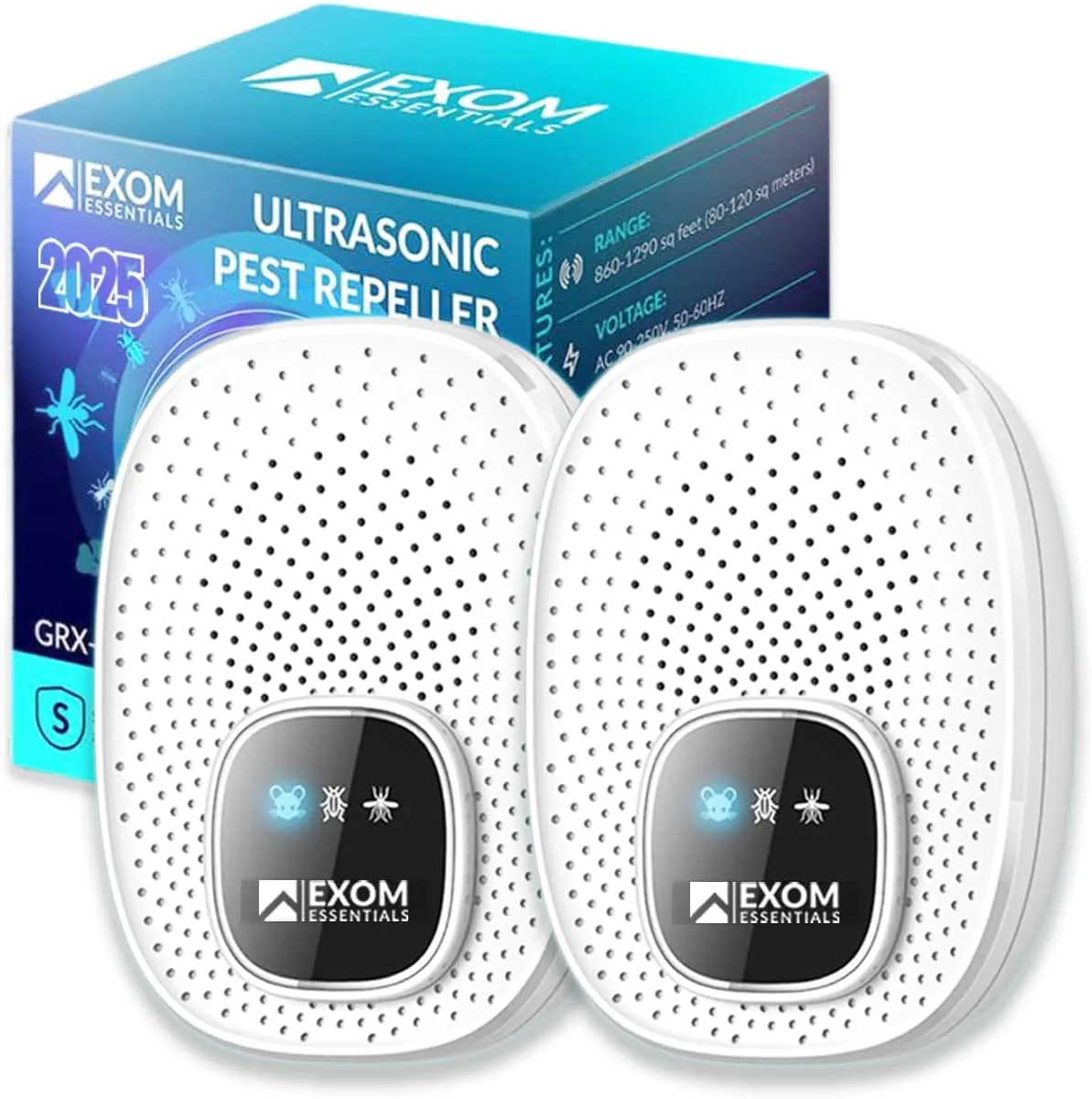 T-25, Ultrasonic Pest Repeller Wall Plug-in Most Effective Than Repellents - Get Rid of - Rodents, Squirrels, Mice, Rats, Bats, Roaches, Ants, Spiders (2 Pack)