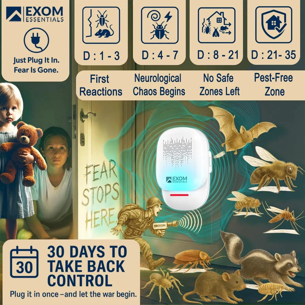 T-26, Ultrasonic Pest Repeller Wall Plug-in Most Effective Than Repellents - Get Rid of - Rodents, Squirrels, Mice, Rats, Bats, Roaches, Ants, Spiders, Bed Bugs, Мosquito, Insects, Fleas (2 Pack)