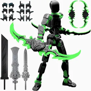 T13 Dummy Robot Action Figure - Articulated Collectible for Desktop Decor