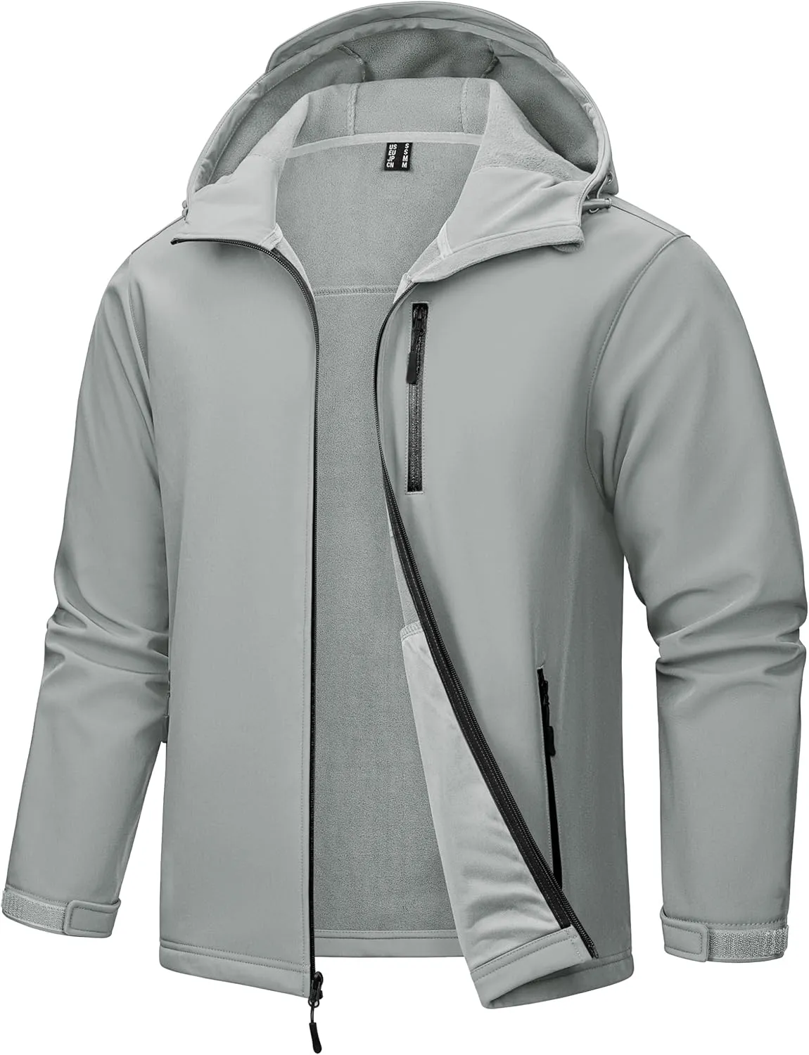 TACVASEN Men's Hooded Softshell Jacket Lightweight Waterproof Fleece Lined Windbreaker Rain Jacket Winter Outdoor Hiking