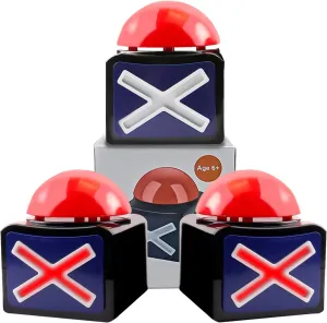 Talent Show Snatcher Competition Snatcher Sounding Squeeze Box-Game Answer Buzzer - Game Show Buzzer-Game Buzzer with Lights and Sound Trivia Quiz Got Talent Buzzer(3 Pack)