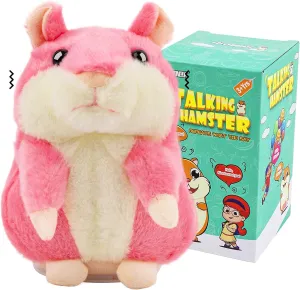 Talking Hamster - Stuffed Animals Toy for Girls 2 3 4 5 6 Year Old, Repeats What You Say - Toddler Interactive Plush Toys, Birthday Gifts for Girls 2 Years and Up
