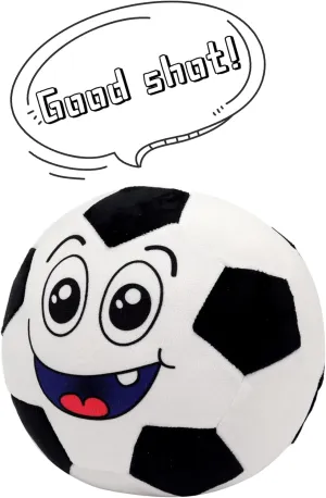 Talking Stuffed Soccer Ball Plush Pillow Soccer Ball Stuffed Animal 8.6" Sports Balls Toy Interactive Soccer plushies with Music and Sound for Kids Toddlers