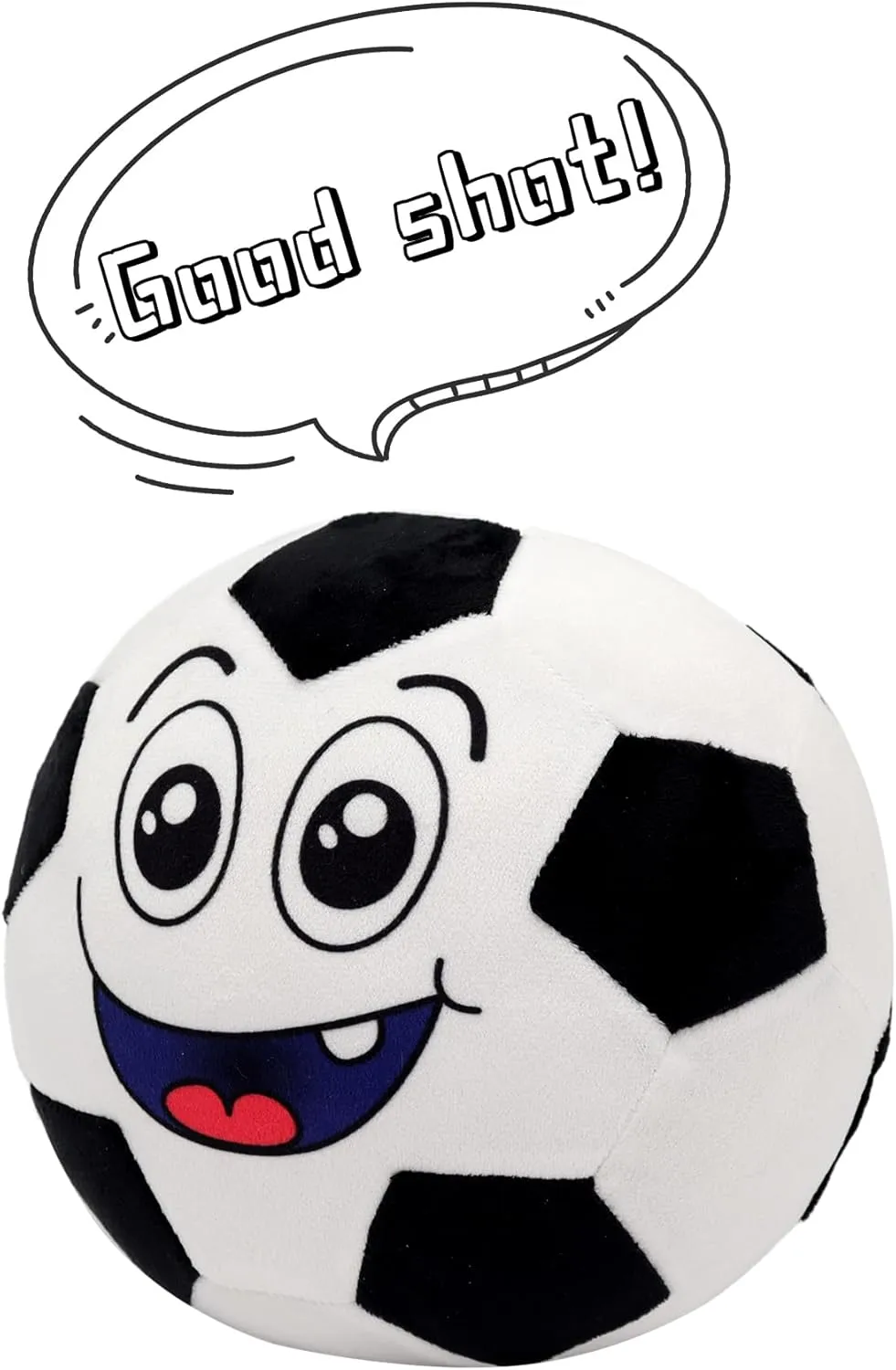 Talking Stuffed Soccer Ball Plush Pillow Soccer Ball Stuffed Animal 8.6" Sports Balls Toy Interactive Soccer plushies with Music and Sound for Kids Toddlers