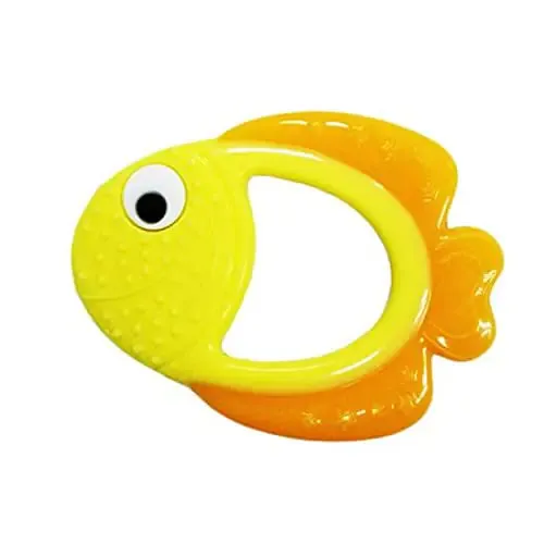 Teething Toys 3-6 Months Teethers for Babies 3-6 6-12 Months for Teething Relief Baby Teether Teething Toys 100% Silicone Newborn Infant Sensory Baby Toys 0-6 Monthsbebe mondo (Goldfish)