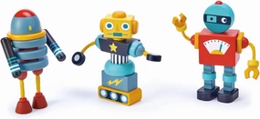 Tender Leaf Toys - Robot Construction - 17 Pieces Wooden Construction Set to Build and Stack 3 Robot in Endless Variations - Develops Problem Solving Skills and Imaginative Play for Children 3 