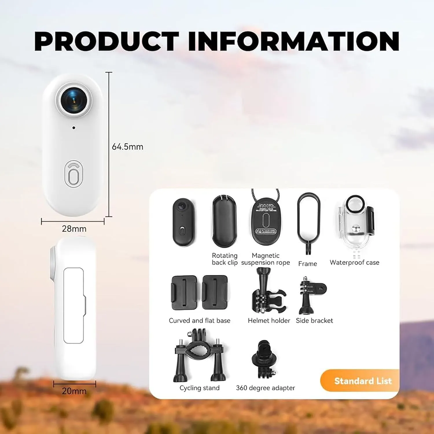 The Snap Cam - 4k Mini Body Camera, Magnetic Wearable Action Cam with Hands-Free Video Recording, Portable Sports Camera for Travel, Vlogging, Biking, Pet Moments (White, 1080P)