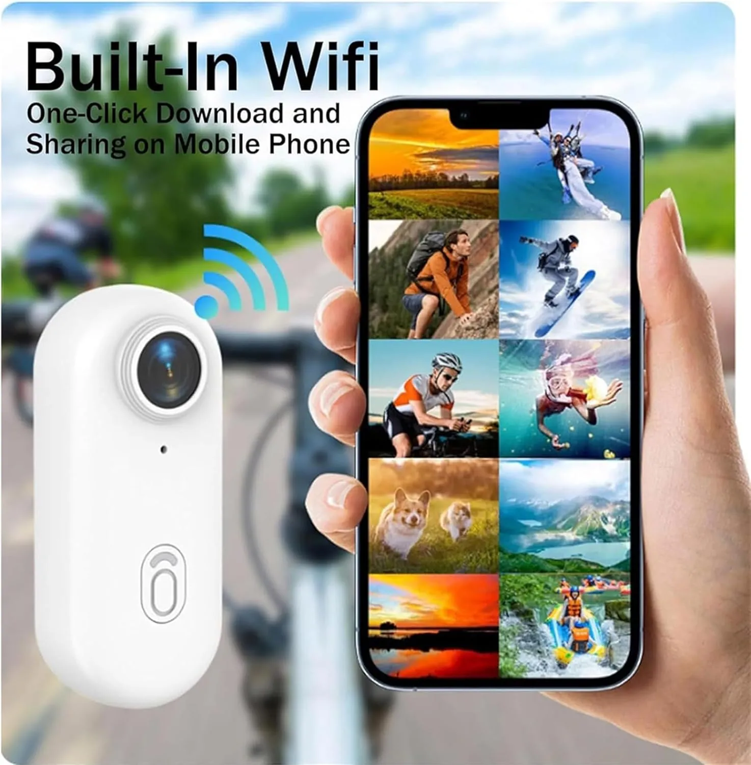 The Snap Cam, The Snap Camera, Snap Camera Baseball, Treklon 4s 4k Mini Handsfree Bodycam, Treklon Pov Cameras, HD 1080p Mini Wearable Body Adventure Action Cameras with Audio, Video (White, 1080P)