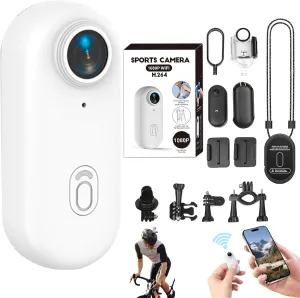 The Snap Cam, The Snap Camera, Snap Camera Baseball, Treklon 4s 4k Mini Handsfree Bodycam, Treklon Pov Cameras, HD 1080p Mini Wearable Body Adventure Action Cameras with Audio, Video (White, 1080P)