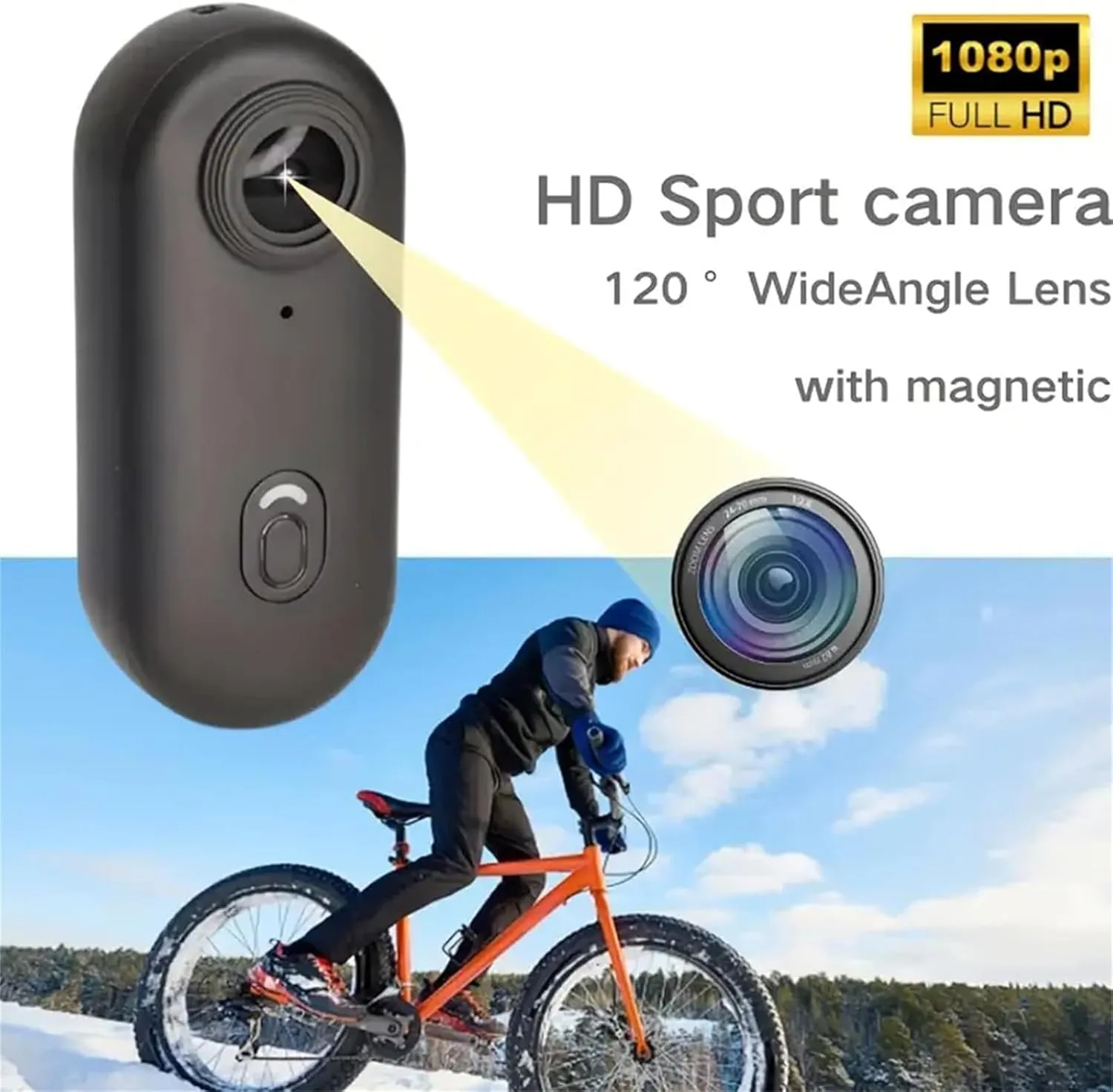The Snap Cam, The Snap Camera, Snap Camera Baseball, Treklon 4s 4k Mini Handsfree Bodycam, Treklon Pov Cameras, HD 1080p Mini Wearable Body Adventure Action Cameras with Audio, Video (White, 1080P)