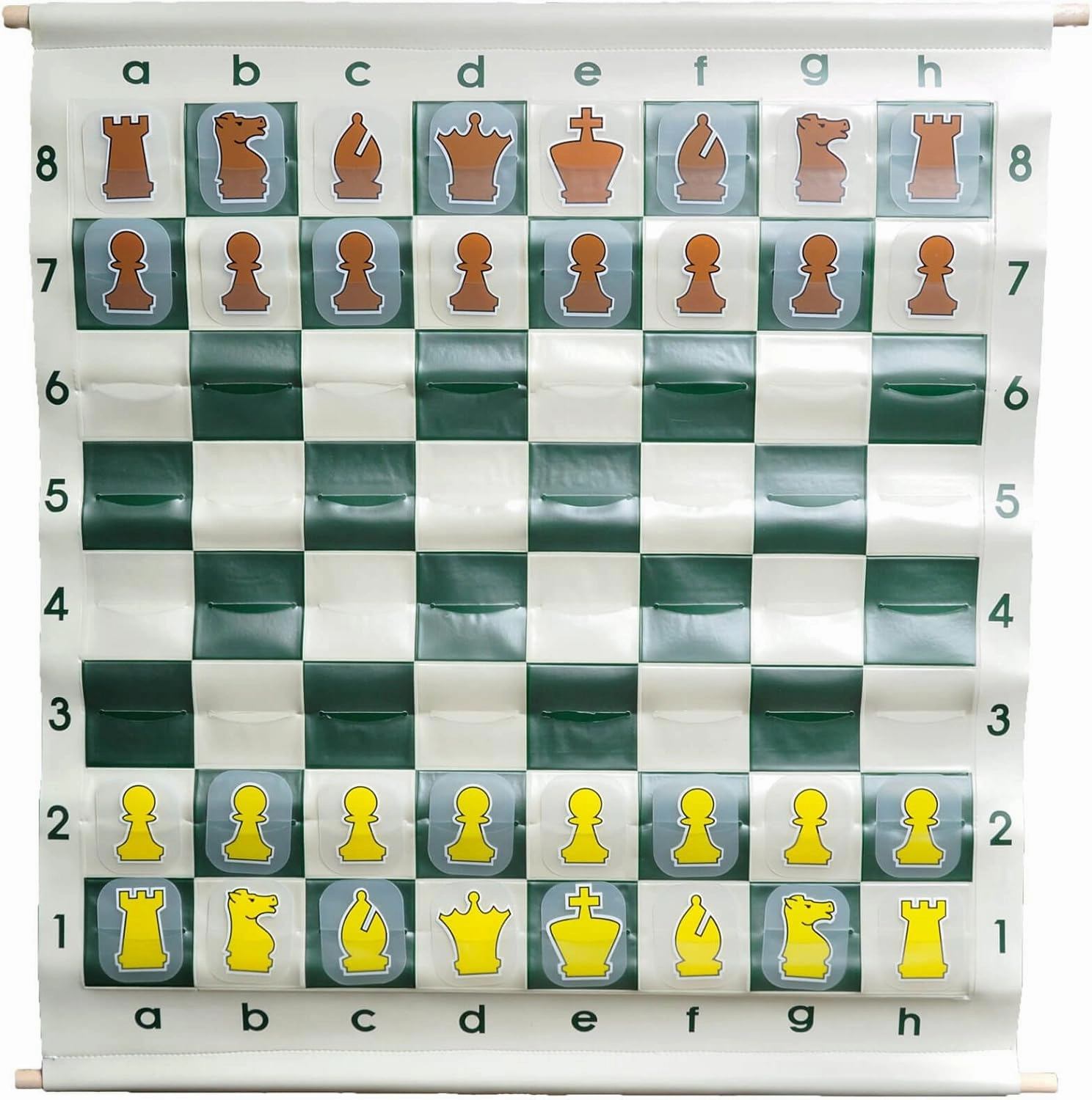 The House of Staunton Pouch-Style Chess Demonstration Set with Deluxe Carrying Bag - Clear Plastic Pieces