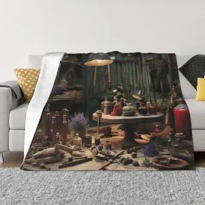Throw Blanket 80"x60" Bed Blanket Workshop Flannel Blankets for Sofa Reversible Plush Blanket Soft Cozy Throw Blankets for Couch Camping All Seasons